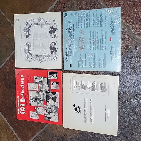 Vintage Disney Record Bundle 101 Dalmatians, Cinderella, Mary Poppins Alice Wond - Picture 2 of 7